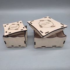 Personalized Wooden Wedding Favor Boxes - Bridal Shower Gift - Set of 12 - Custom Rustic Wedding Favor Box