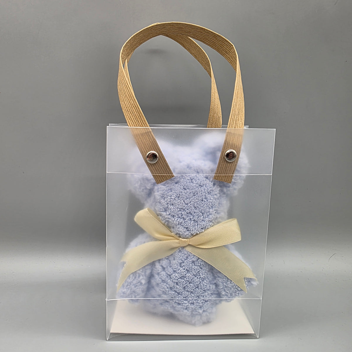 Chic Teddy Bear Towel Favors | Set of 6 Luxury Microfiber Baby Shower Gifts With Frosted Bag - Party Keepsakes