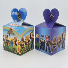 12pc Roblox Party Favor Boxes Candy Gift Bags Kids Birthday Decoration 6 Light 6 Dark Blue
