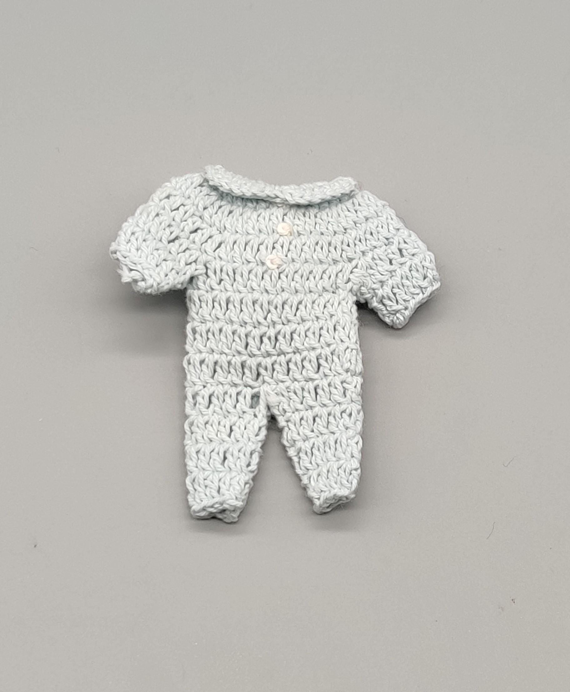 Set of 6 - Baby shower favors, Baby Blue, Baby welcome favors, Crochet mini outfit, cute party favors, crochet favors