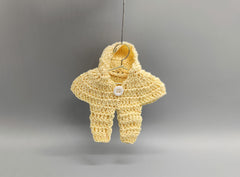 Set of 6 - Baby Jumper Onsie with Hoodie, Baby shower favors, Baby Yellow, Baby welcome favors, Jumper favors, Crochet favor, party favor