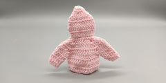 Crochet mini hoodie jacket, baby pink with hoodie, cute favors, baby shower, baby welcome, crochet favors, baby shower favours, Set of 4