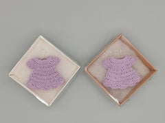Crochet Lilac Dress Party Favors - Set of 6 - Baby Shower Keepsakes