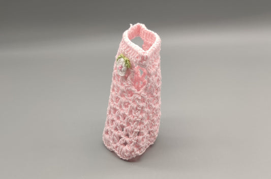 Set of 6 - Baby Pink Baby Dress, Baby shower favors, Baby welcome favors, Crochet mini dress, cute party favors, quinceanera, sweet 16