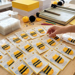 Personalized Bee Baby Shower Favors Set of 12 Crochet Bee Onesie Thanks for Bee-ing Here Card Bumble Bee Theme