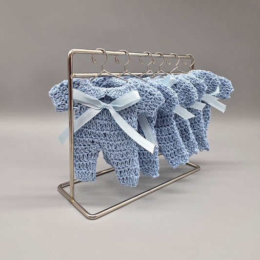 "Little Prince" Mini Crochet Baby Outfit Shower Favors (Set of 6)