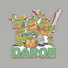 Cowabunga! Custom TMNT Birthday Cake Topper with distinct red silhouette offset layer