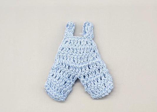 Set of 6 - Baby Overalls, Baby shower favors, Baby Blue, Baby welcome favors, Jumper favors, Crochet mini overalls, cute party favor