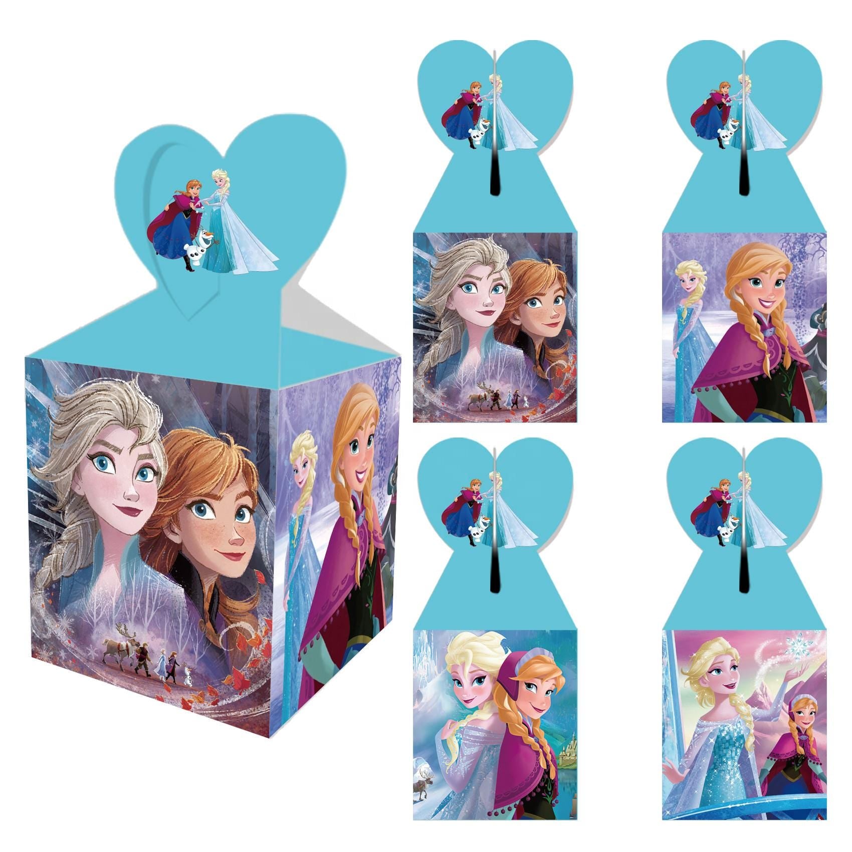 Set of 12 Frozen inspired Favor Boxes - Baby Shower Party Favors, Birthday Treat Box, Ice Queen and Snow Princess favor boxes