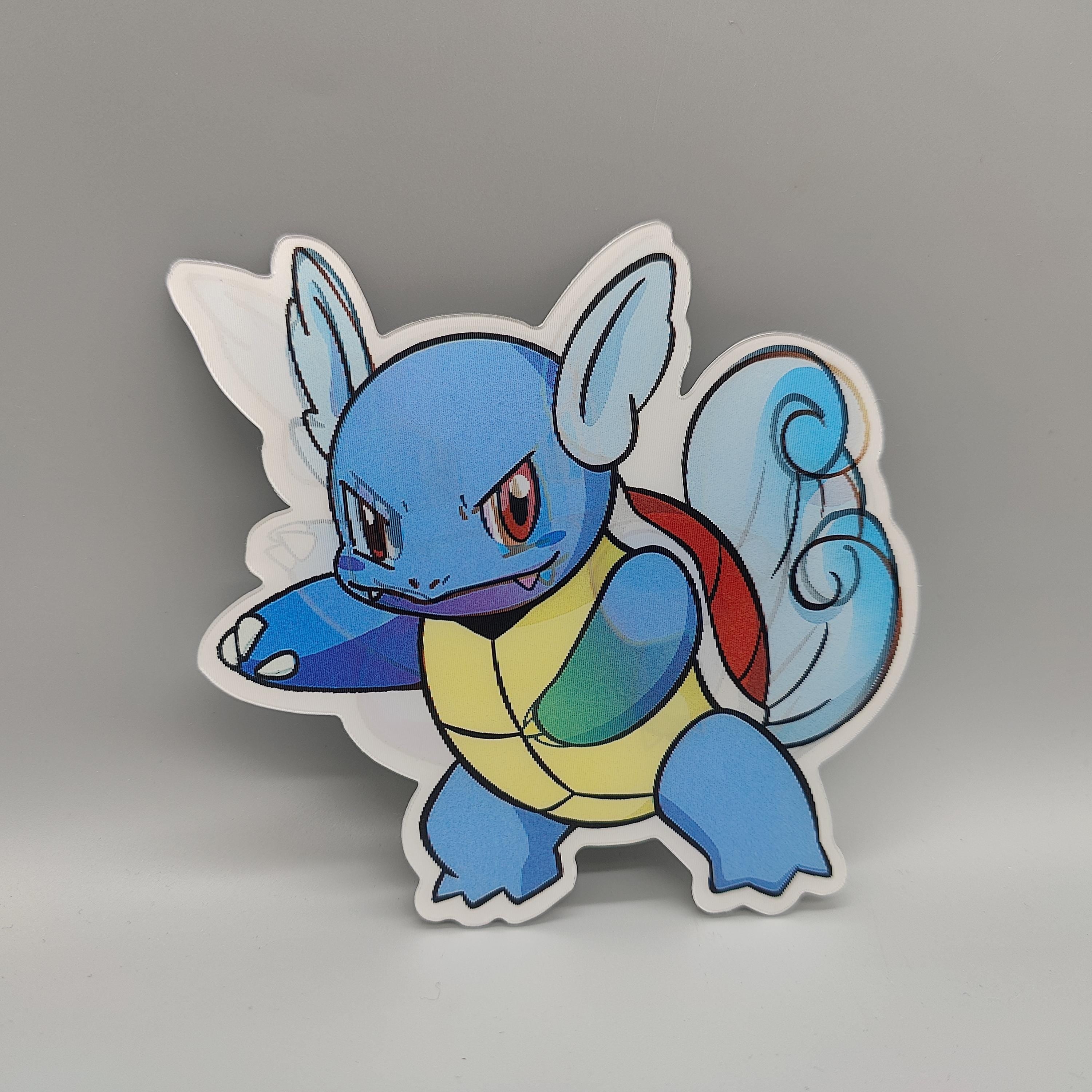 Anime 3D Lenticular Sticker - Shifting Image! Dynamic Anime Sticker- Wartortle - High Quality Waterproof for car, water bottle, notebook etc