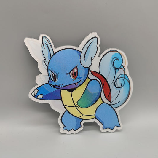 Anime 3D Lenticular Sticker - Shifting Image! Dynamic Anime Sticker- Wartortle - High Quality Waterproof for car, water bottle, notebook etc