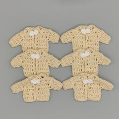 Set of 6 Mini Crochet Baby Jacket Favors, Baby Shower Gifts, Baby Boy Christening Favors, Baby Cream Keepsake, Handmade Nursery Decor