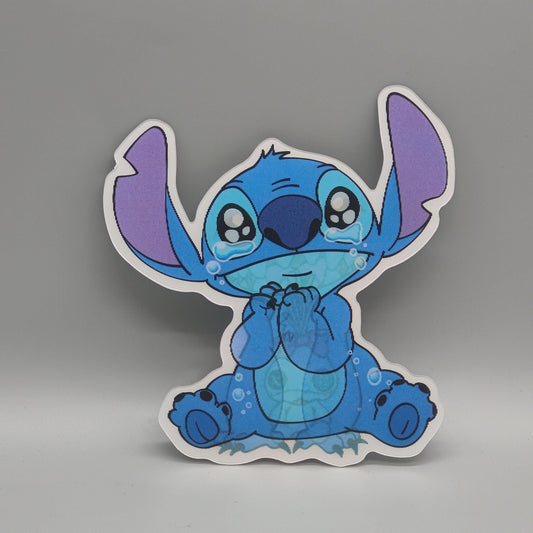 Lenticular 3D Stitch Sticker | Happy to Sad Animated Lilo & Stitch Decal | Morphing Stitch Voodoo Doll |Use on Water Bottle Laptop or Car