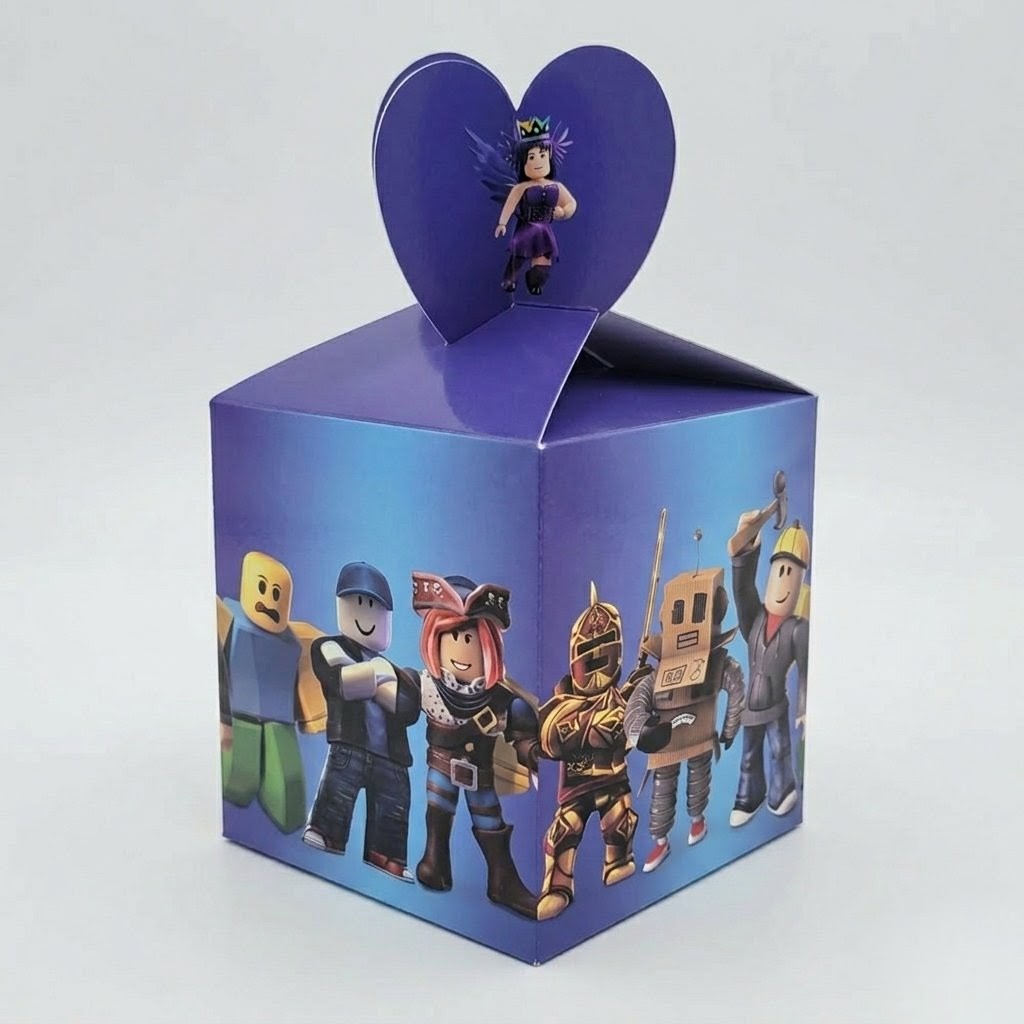 12pc Roblox Party Favor Boxes Candy Gift Bags Kids Birthday Decoration 6 Light 6 Dark Blue