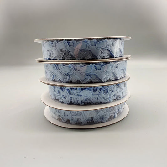 Baby Boy Ribbons – 1.75 cm x 10 Yards for Baby Shower & Welcome