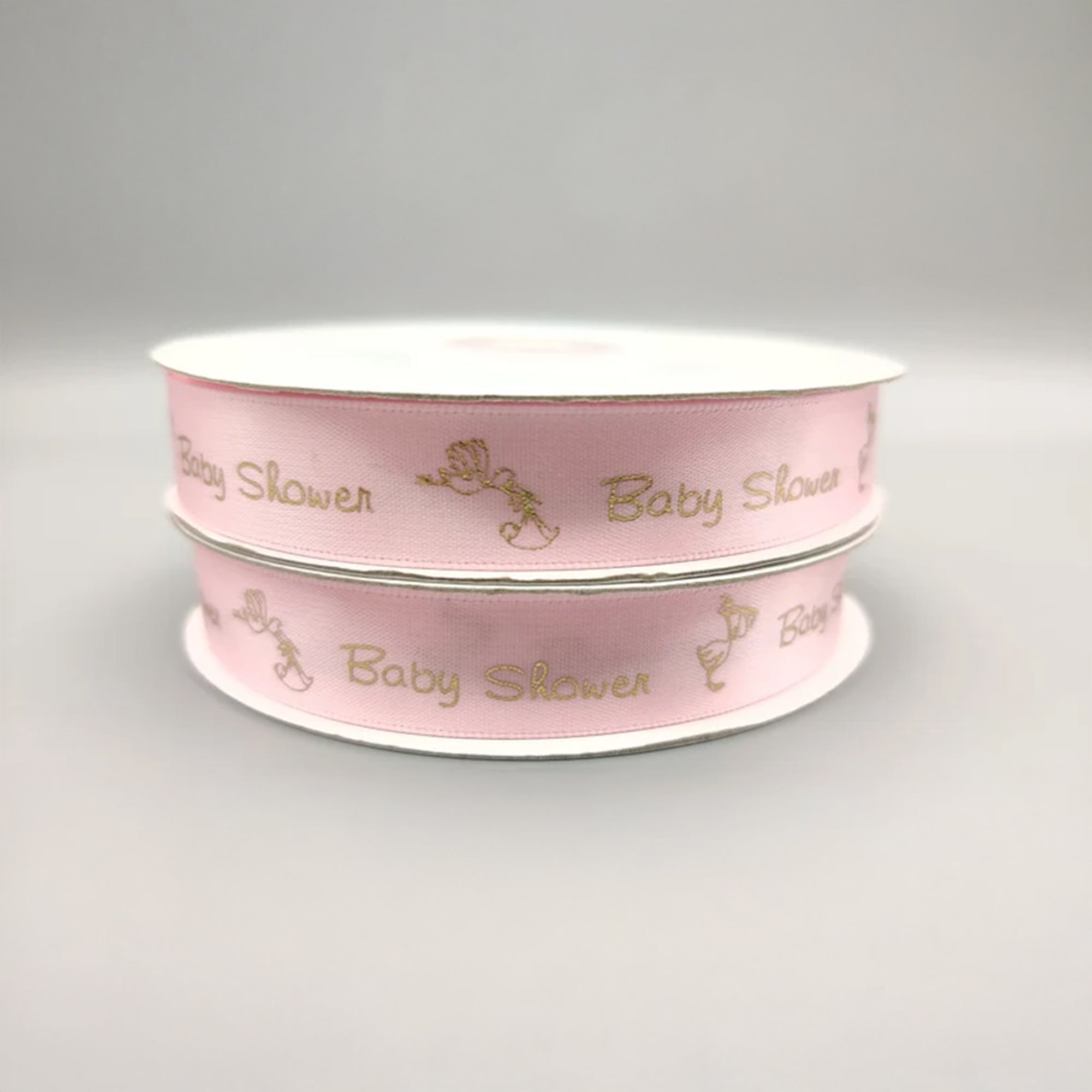Baby Shower Ribbon – Baby Blue or Pink Stork Ribbon, 25 Yards