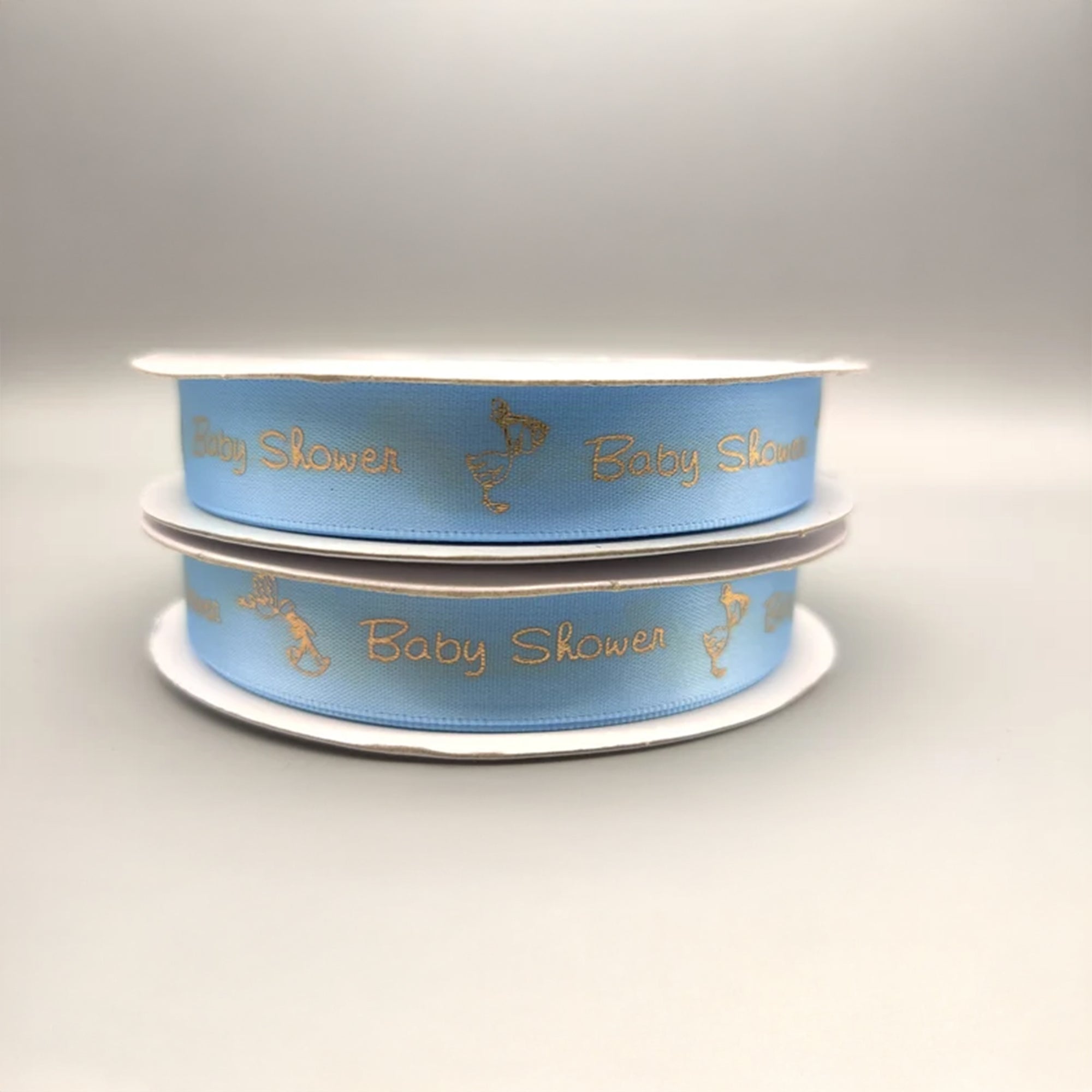 Baby Shower Ribbon – Baby Blue or Pink Stork Ribbon, 25 Yards