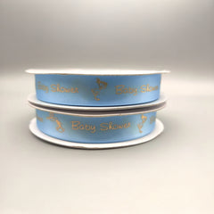 Baby Shower Ribbon – Baby Blue or Pink Stork Ribbon, 25 Yards