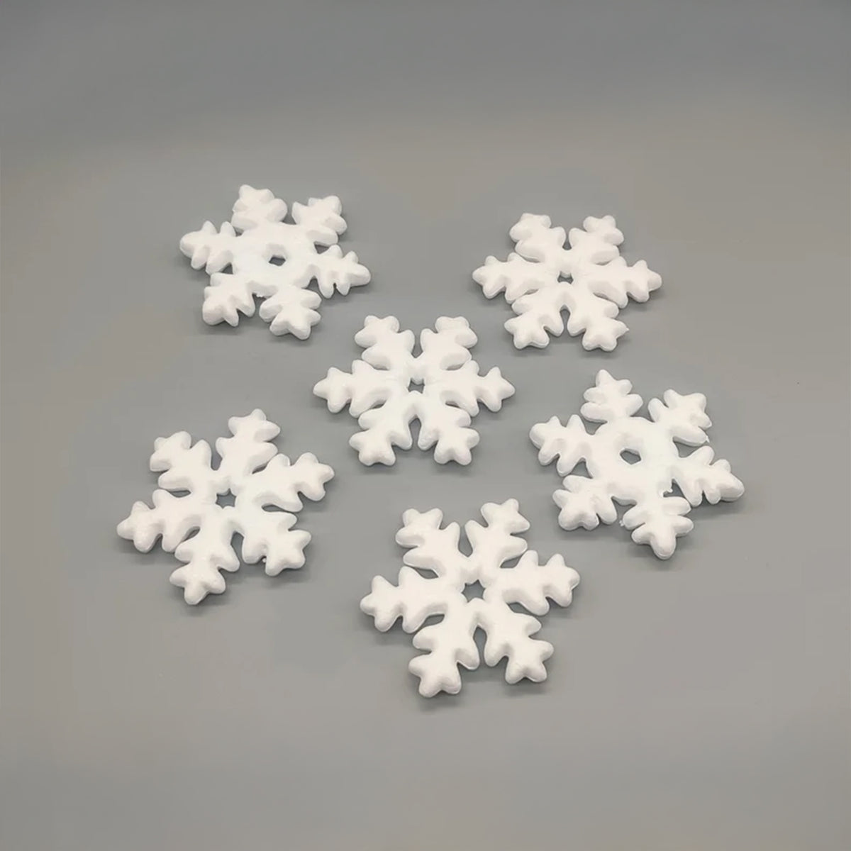Foam Snowflakes – 6pc Styrofoam Snowflake Decorations, 4" Winter Craft