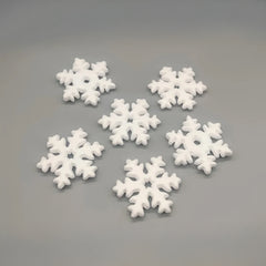 Foam Snowflakes – 6pc Styrofoam Snowflake Decorations, 4" Winter Craft