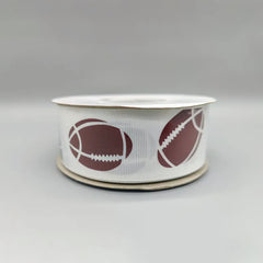 Football Ribbon -  25 Yards x 2 in - Grosgrain Ribbon