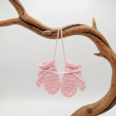 5-Pack Tiny Crochet Baby Mittens - Pink Party Gift & Party Favors for Baby Showers & Gender Reveals - Handmade Keepsakes