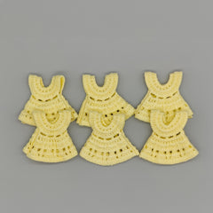 Mini Crochet Dress Baby Shower Favors - Set of 6 with Hangers & Rack Option - Tiny Keepsakes Your Guests Will Love! Pink, Blue, or Yellow