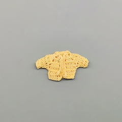 Baby yellow knit crochet mini jacket with twisted cord ties, cute favors, baby shower, crochet favors, baby shower favours, Set of 6