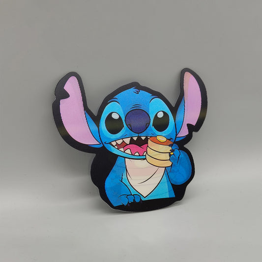 3D Lenticular "blue dog" koala Sticker - High Quality Waterproof Sticker - For Craft, Car, Book Cover, Laptop, Eating Pancakes.