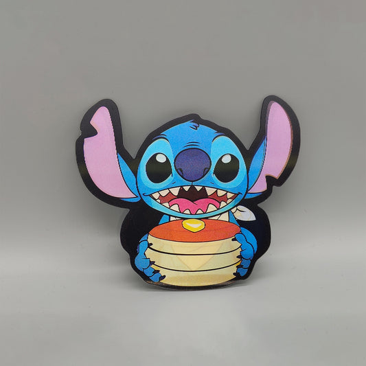 3D Lenticular "blue dog" koala Sticker - High Quality Waterproof Sticker - For Craft, Car, Book Cover, Laptop, Eating Pancakes.