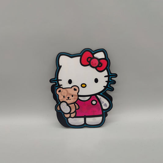 3D Lenticular Hello Kitty Sticker - High Quality Waterproof Sticker - For Craft, Car, Laptop or any clean surface. Skull Rock Guitar