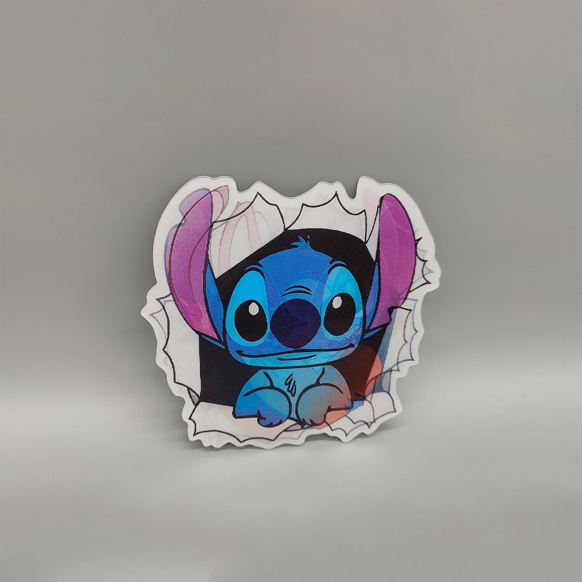 3D Lenticular blue dog, koala extraterrestrial character - High Quality Waterproof Sticker - For Craft, Car, Book Cover, Laptop etc