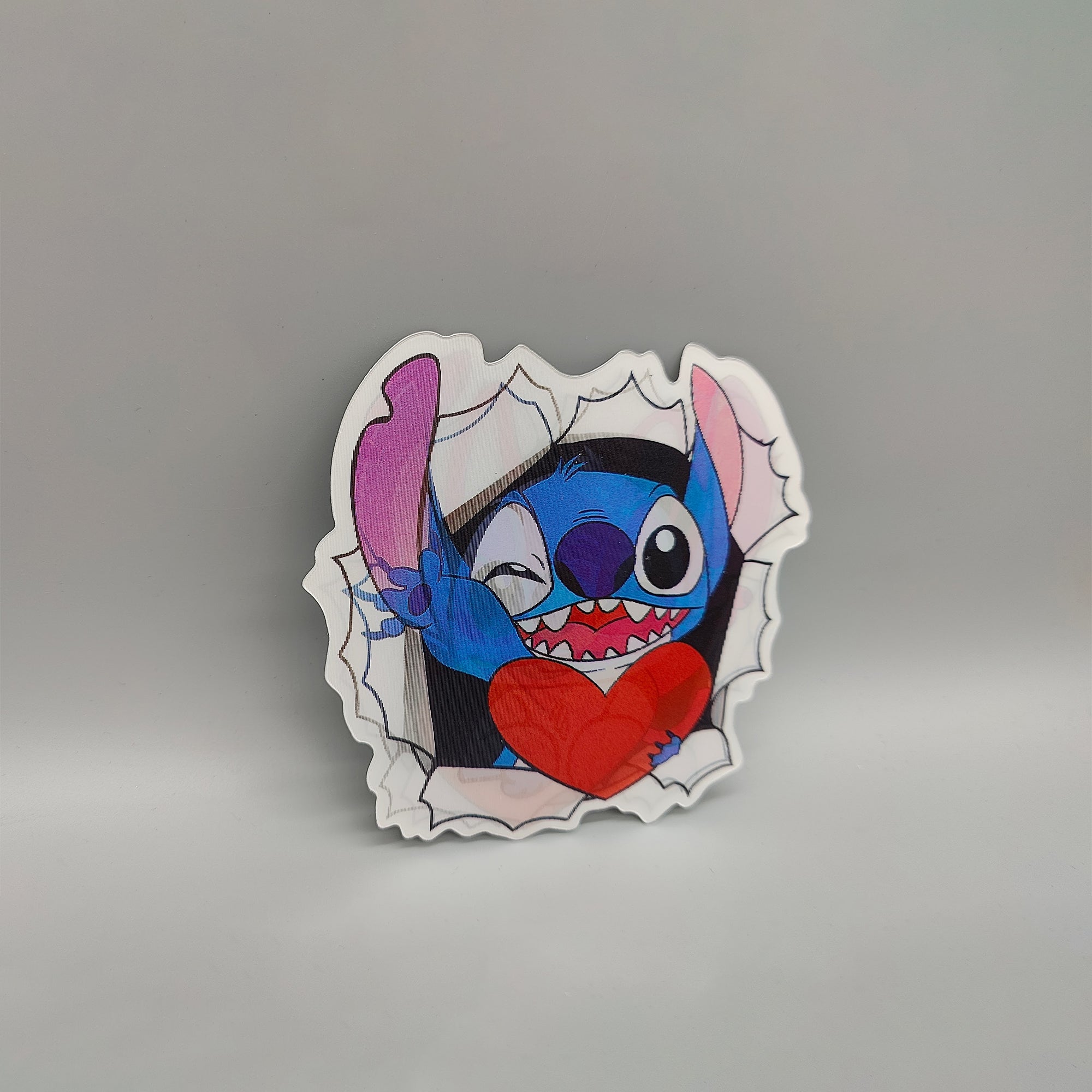 3D Lenticular blue dog, koala extraterrestrial character - High Quality Waterproof Sticker - For Craft, Car, Book Cover, Laptop etc