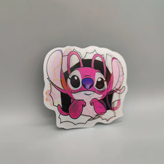3D Lenticular Pink Extraterrestrial earth dog inspired by the movie - High Quality Waterproof Sticker For Craft, Car, Book, Laptop etc