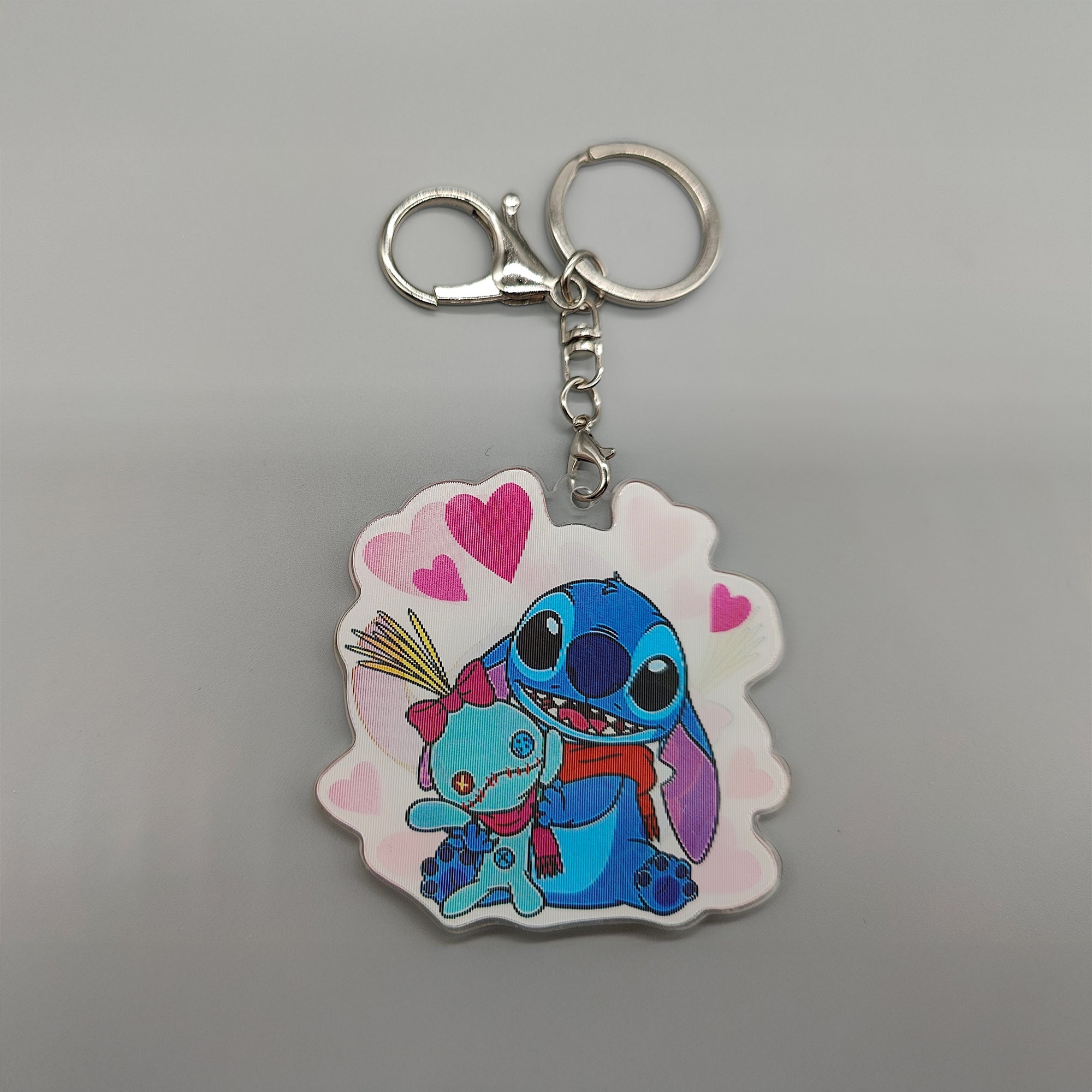3D Lenticular Stitch & Scrump Keychain – Double-Sided, Cute Design