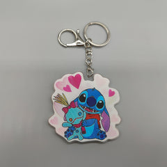 3D Lenticular Stitch & Scrump Keychain – Double-Sided, Cute Design