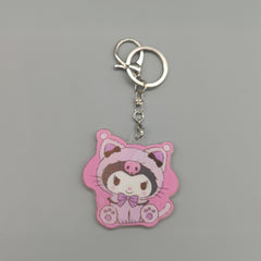 3D Lenticular Hello Kitty, Kuromi, My Melody Keychain - With Key Ring and Clasp - Double Sided with 3 alternating images