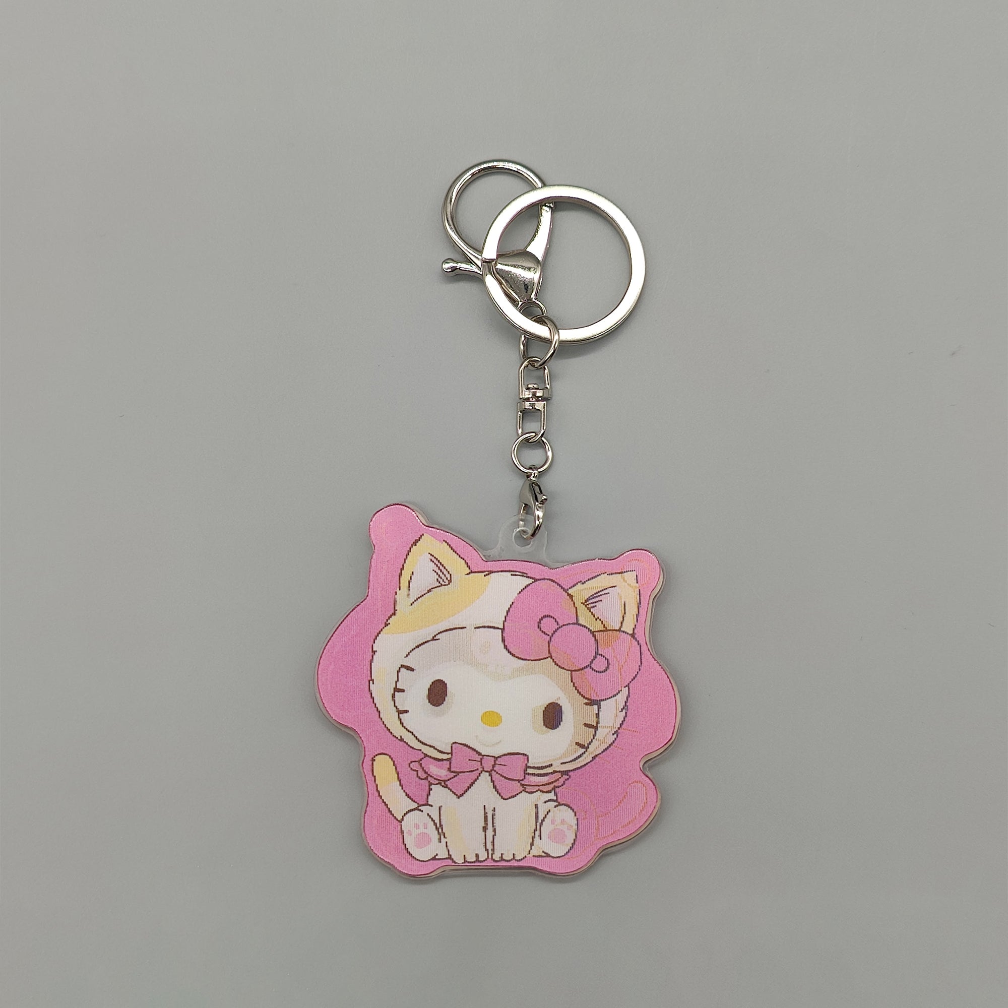 3D Lenticular Hello Kitty, Kuromi, My Melody Keychain - With Key Ring and Clasp - Double Sided with 3 alternating images