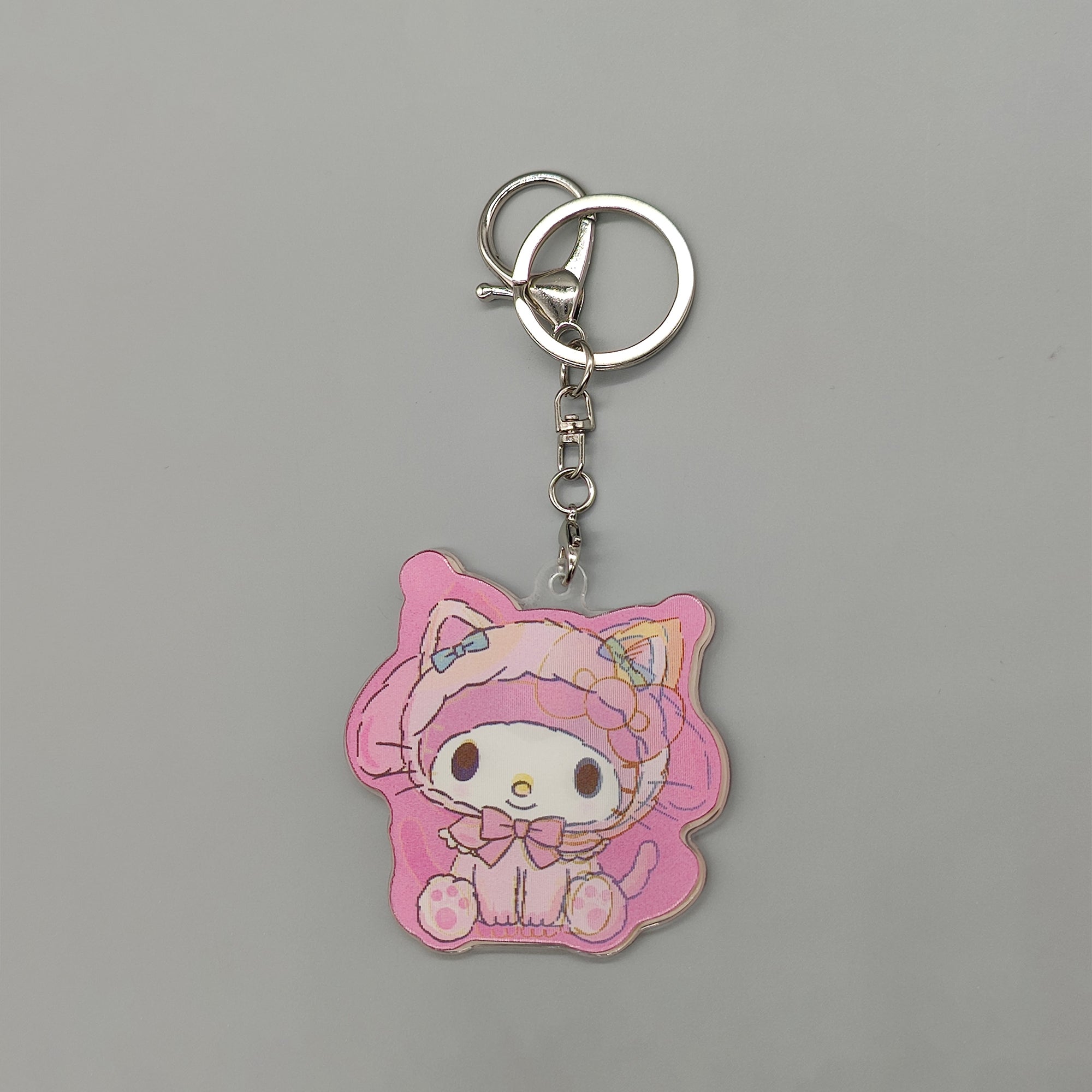 3D Lenticular Hello Kitty, Kuromi, My Melody Keychain - With Key Ring and Clasp - Double Sided with 3 alternating images