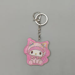 3D Lenticular Hello Kitty, Kuromi, My Melody Keychain - With Key Ring and Clasp - Double Sided with 3 alternating images