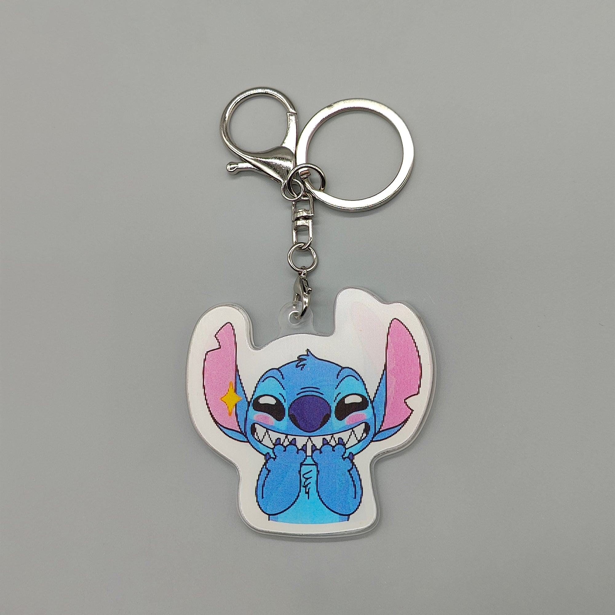 3D Lenticular Stitch Keychain - With Key Ring and Clasp - Double Sided Stich Keychain - Lilo and Stitch Inspired