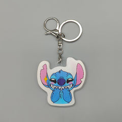 3D Lenticular Stitch Keychain - With Key Ring and Clasp - Double Sided Stich Keychain - Lilo and Stitch Inspired