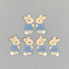 Set of 10 Easter Bunny Crochet Favors – Baby Blue Outfit, Cute Gifts