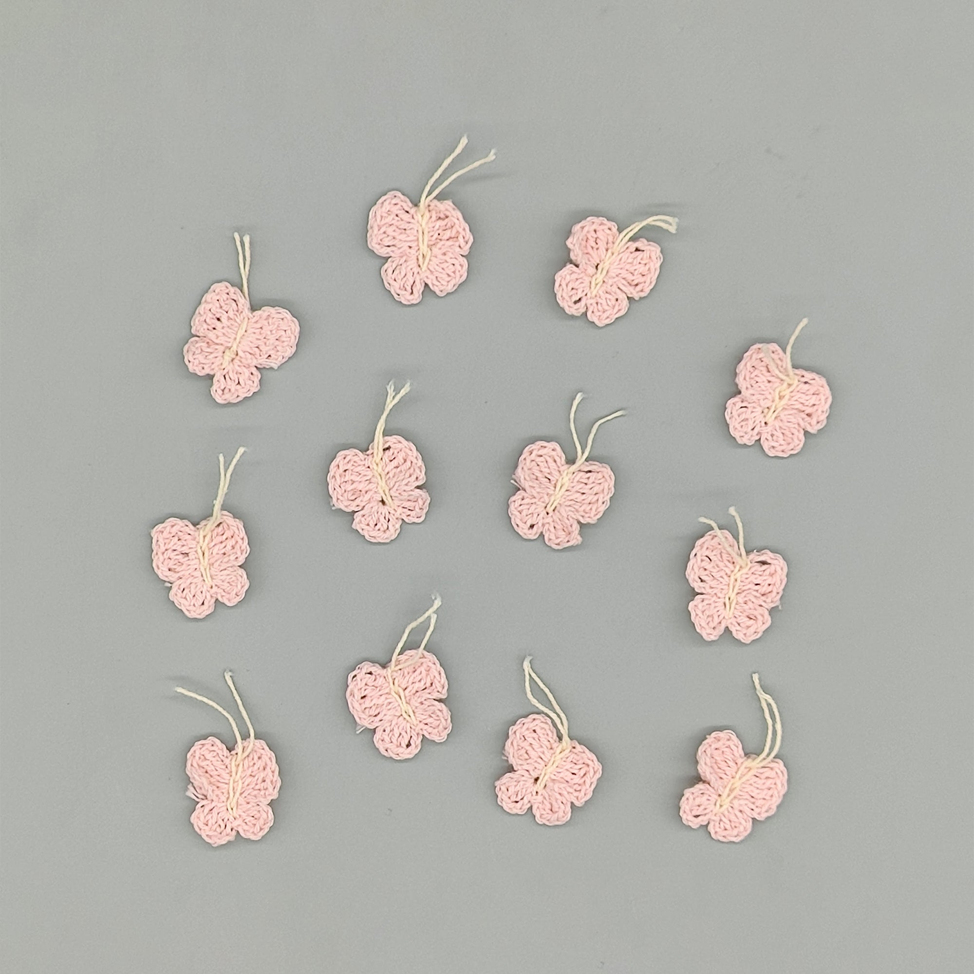 Set of 10 - Pink crochet butterflies, cute Spring or Easter favors, craft butterflies in baby pink, cute party favors, crochet favors