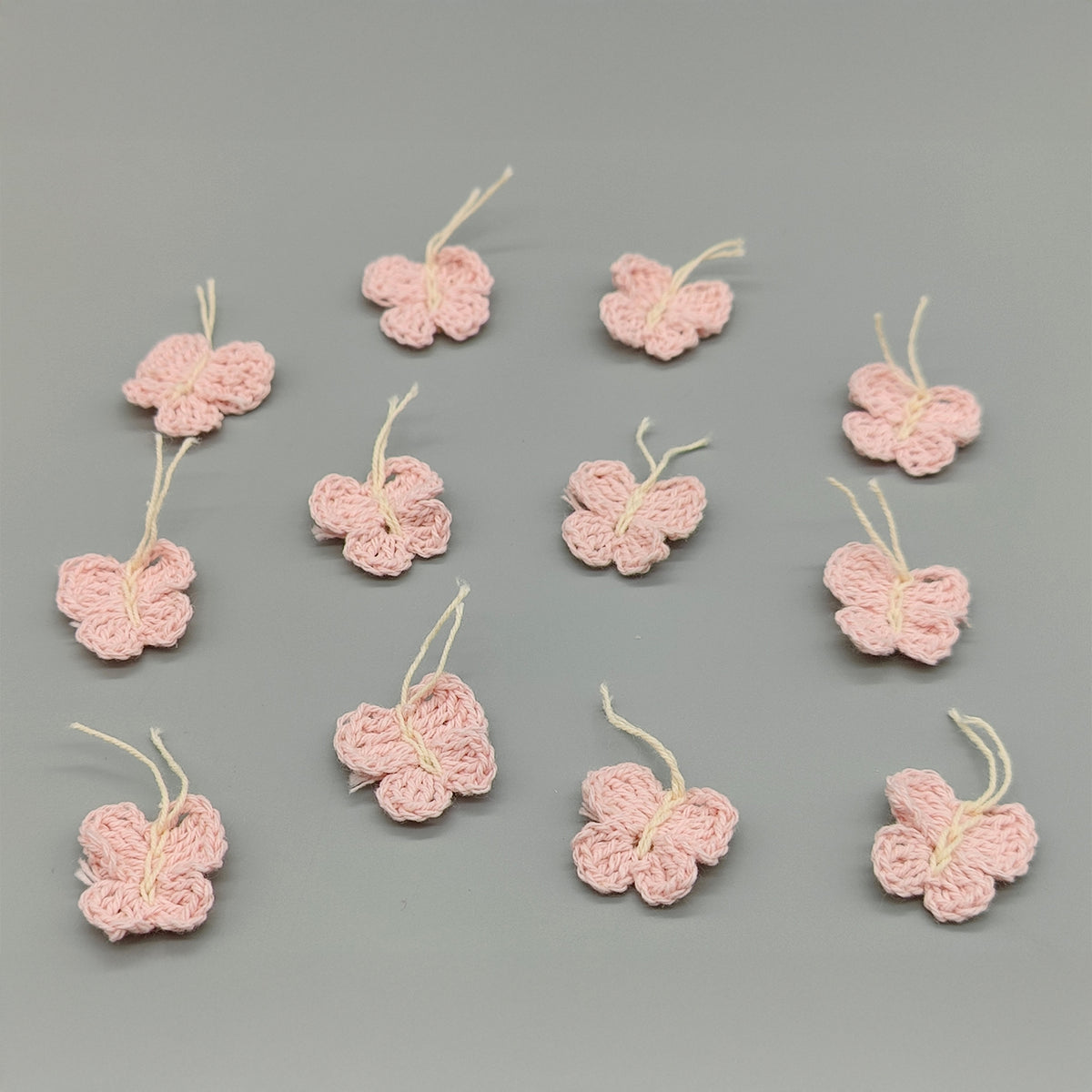 Set of 10 - Pink crochet butterflies, cute Spring or Easter favors, craft butterflies in baby pink, cute party favors, crochet favors