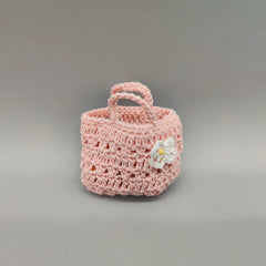 Set of 6 Pink Crochet Mini Purse Favors – Baby Shower & Welcome Gifts