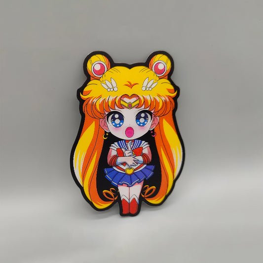 Moon Power Inspired Anime Sticker: 3D Lenticular with 3 Images - High Quality Waterproof - For Craft, Car, Laptop or any surface.