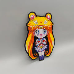 Moon Power Inspired Anime Sticker: 3D Lenticular with 3 Images - High Quality Waterproof - For Craft, Car, Laptop or any surface.