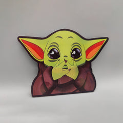 The child 3D Sticker - Space Baby of the Force - Lenticular Frog Eating Motion Decal - High Quality Waterproof For Craft, Car, Laptop, etc.
