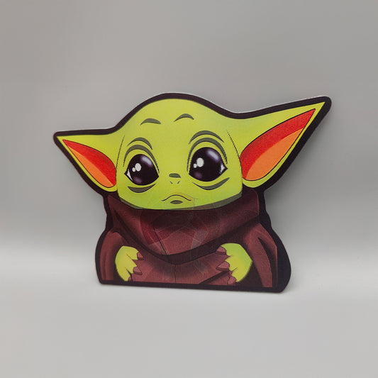The child 3D Sticker - Space Baby of the Force - Lenticular Frog Eating Motion Decal - High Quality Waterproof For Craft, Car, Laptop, etc.